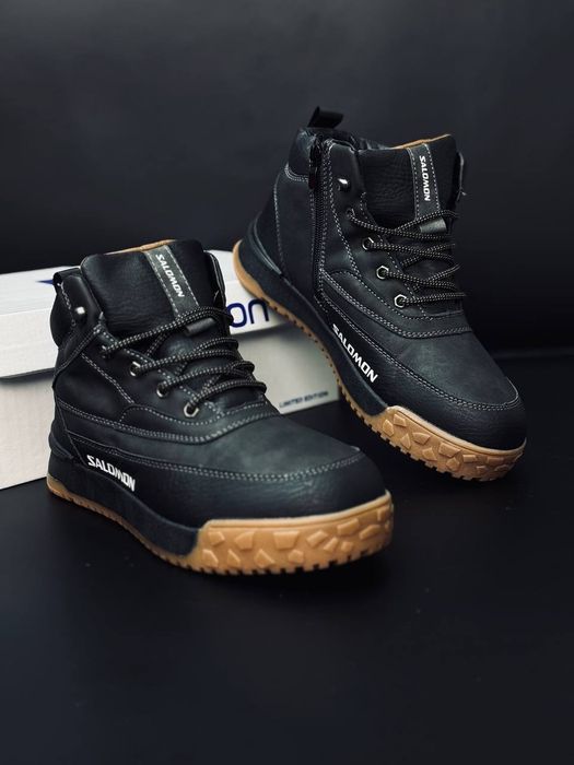 Мужские Ботинки Salomon Зимние кожа Саломон чоловічі кросівки саломон