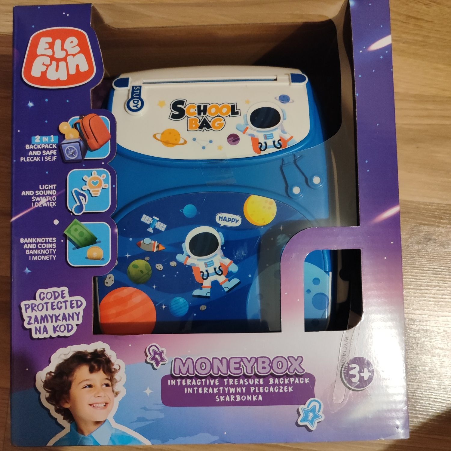 Elefun Moneybox Interaktywny Plecaczek  - Skarbonka