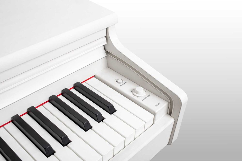 DYNATONE SLP-210 WH Białe Pianino na początek + Ława | ZESTAW