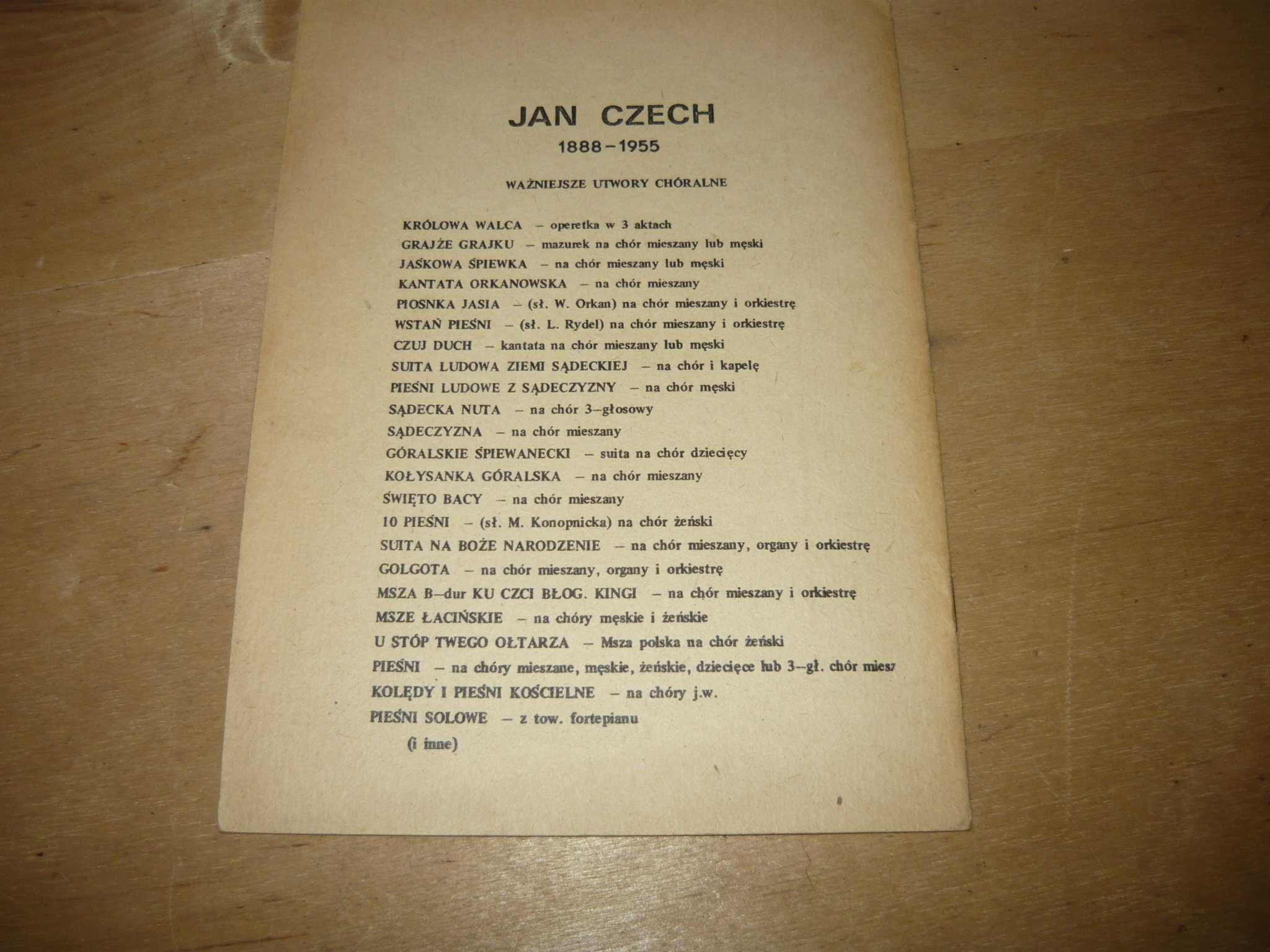 Jan Joachim Czech - 10 pieśni na 3 głosy równe