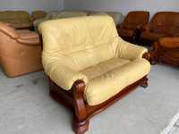 Шкіряний диван з натуральноі шкіри на дубовому каркасі