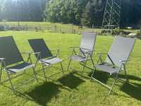 Krzesło ogrodowe campingowe srebrne 4 szt.