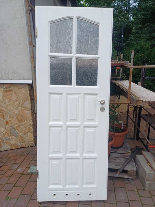 Drewniane drzwi (sosna) wewnętrzne łazienkowe, 80cm