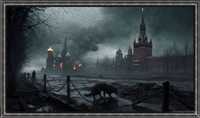 Картина "Кремль. Останній день Величі". Олія, льон, дерево 100х180см.