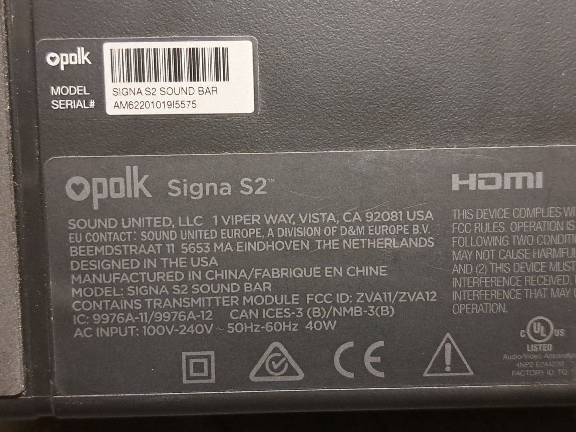 Soundbar Polk Audio Signa S2