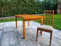 Stół z krzesłami do jadalni, drewniany,  rozkładany, Paged