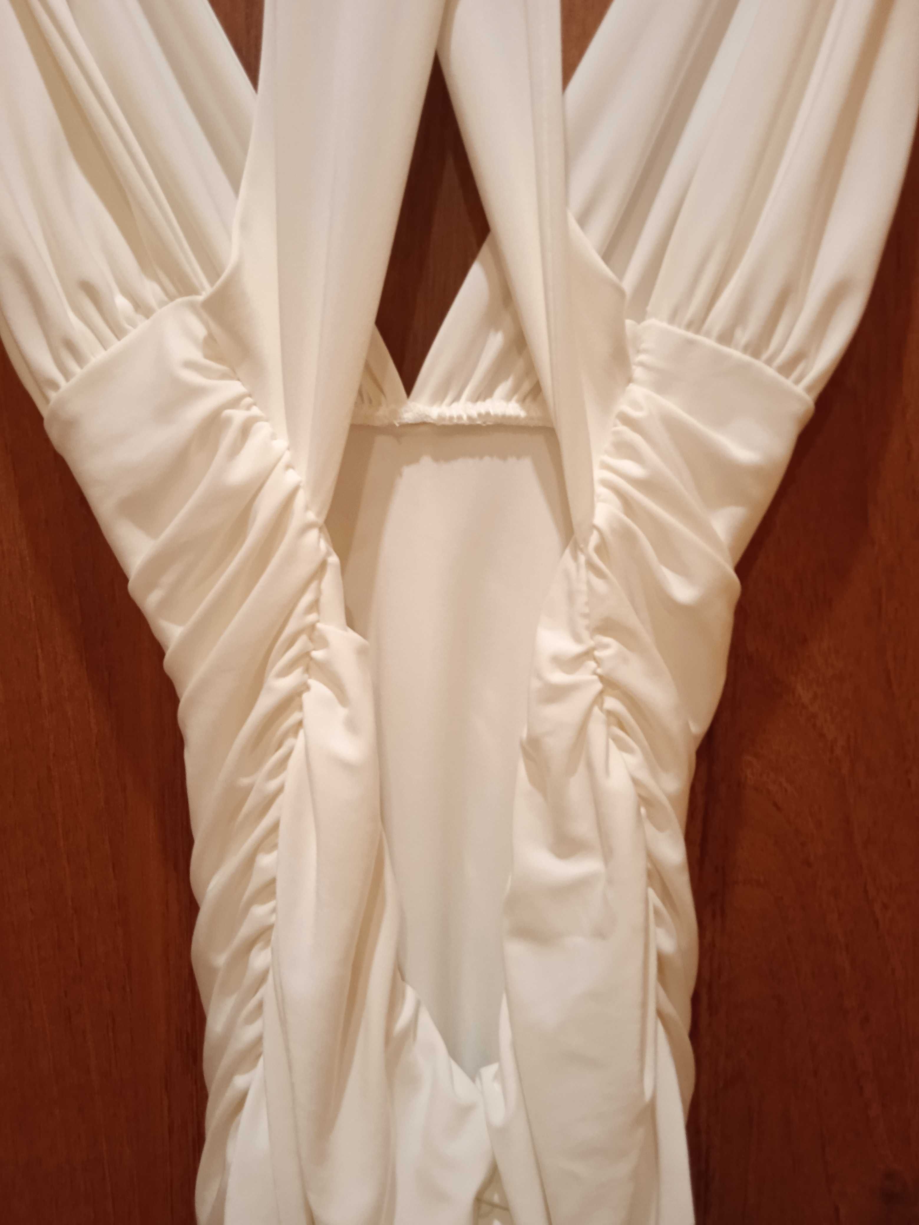 Biała sukienka bez pleców r. 36