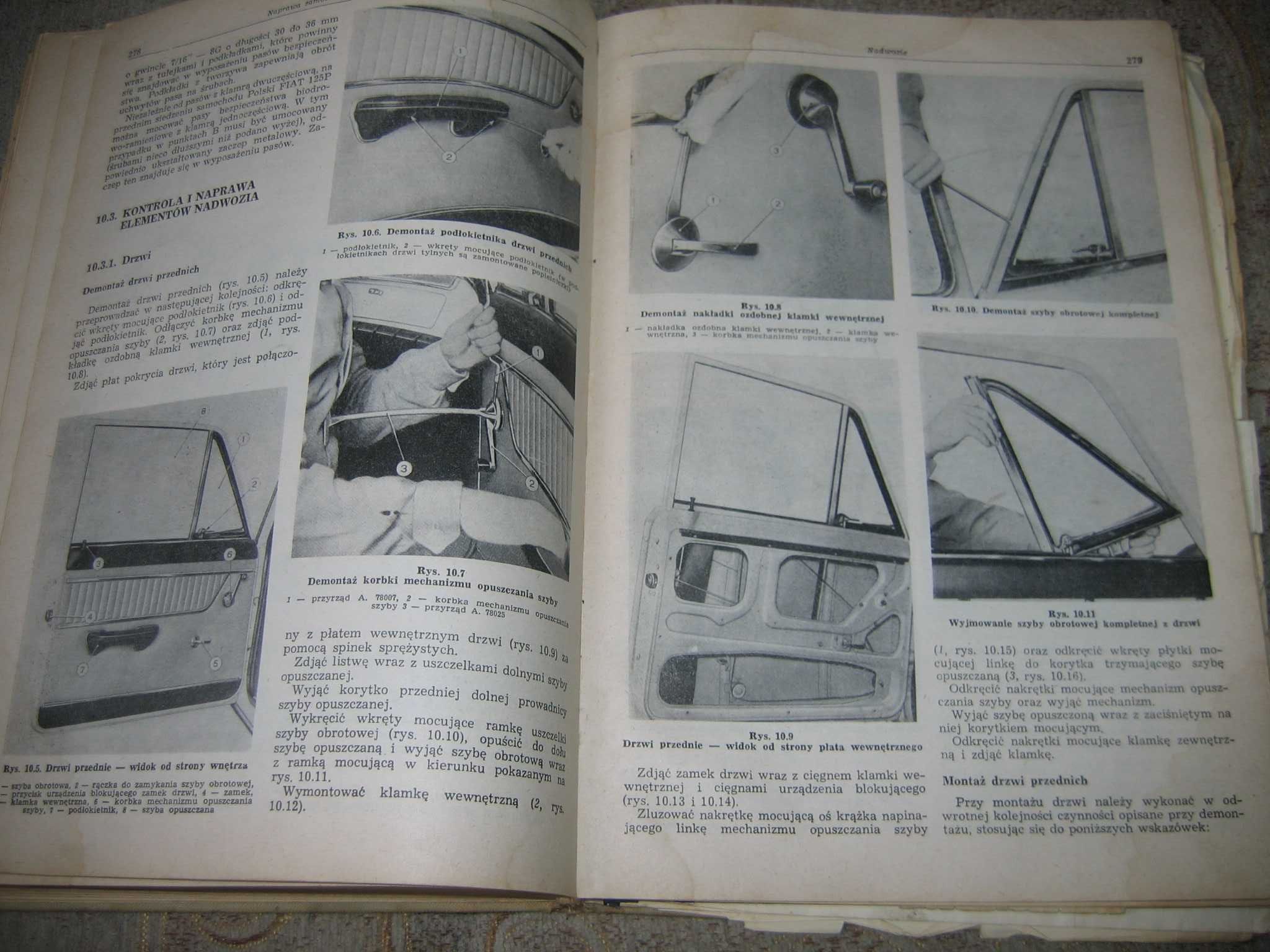 Książka serwisowa POLSKI FIAT 125p Naprawa samochodów 305 stron