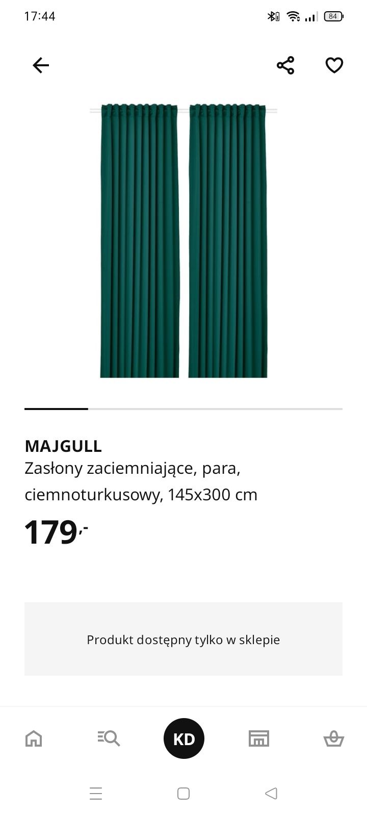 Zasłony zaciemniające blackout 2 szt. IKEA zielone