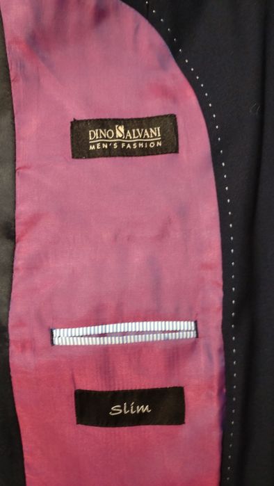 Garnitur granatowy jak nowy Dino Salvani 176/96/84