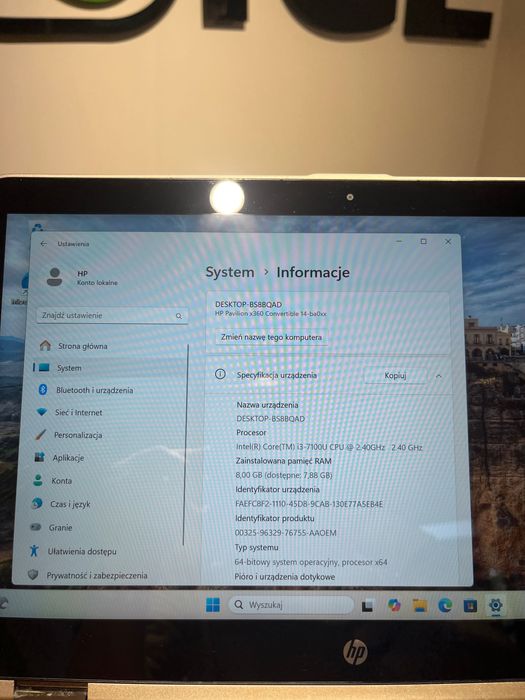 Laptop HP Pavilion 14 X360 2w1 Intel Core i3/8GB/256GB SSD Klasa A-