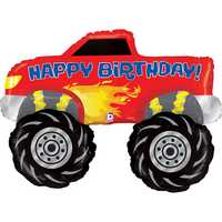 Balon foliowy 34" - monster truck Happy Birthday