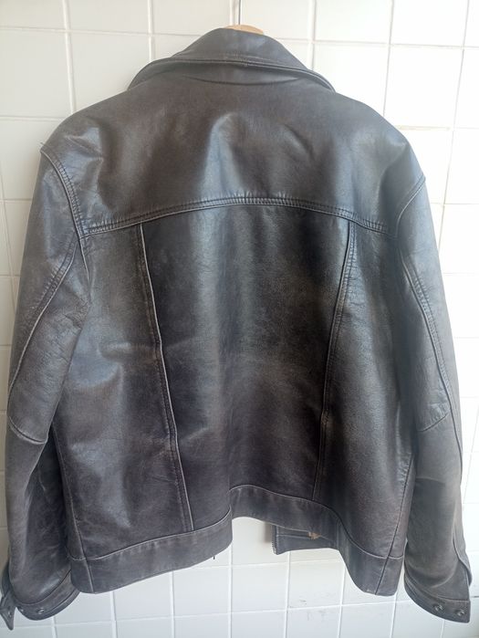 Casaco vintage de couro de búfalo