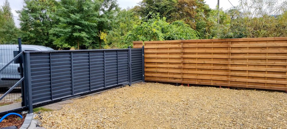 Ogrodzenie panelowe drewniane zabudowa śmietników Płot ogrodowy grube