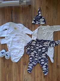 Pajace, body, czapka i buty 3-6 m-cy. Rozm.62-68