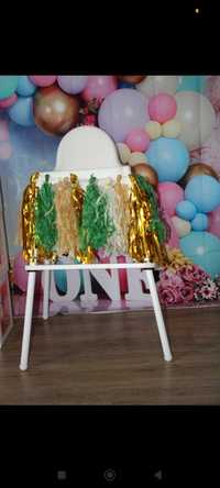 Dekoracja na krzesełko do karmienia roczek impreza