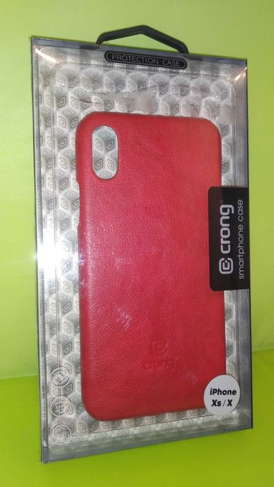 Etui Plecki iPhone Xs / X Czerwone Skóra ekologiczna Crong Essential
