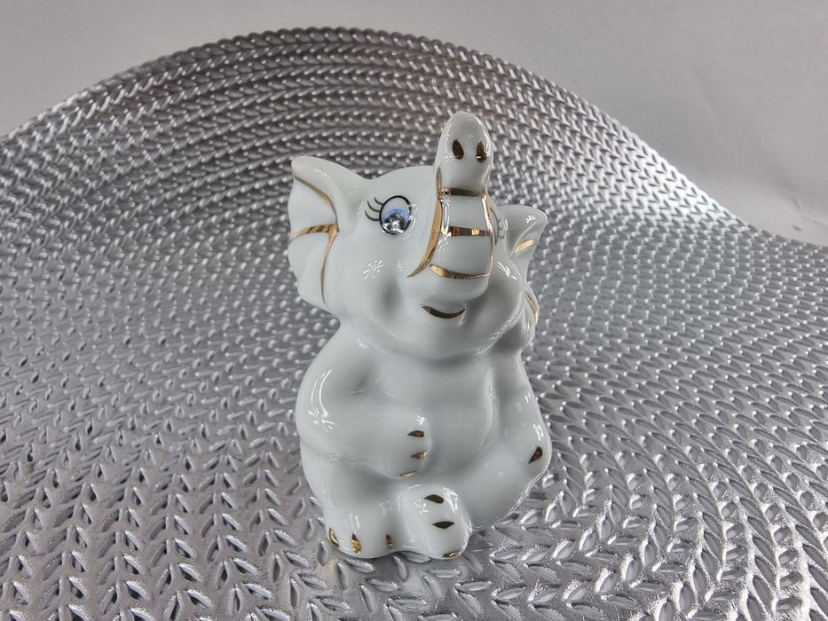 Figurki słoniki na szczęście prezent ceramiczne słonik z ceramiki