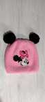 czapka różowa dwa pompony uszy uszka Minnie mouse myszka 3-6 lat