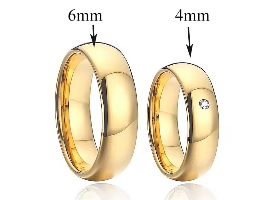 ZŁOTE OBRĄCZKI PARA Stal chirurgiczna 316L