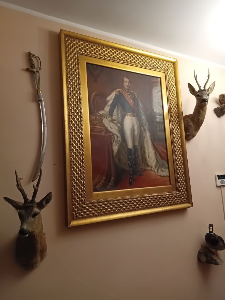 XX w Stara Kopia Portretu Napoleona III Winterhaltera Olej na Płótnie
