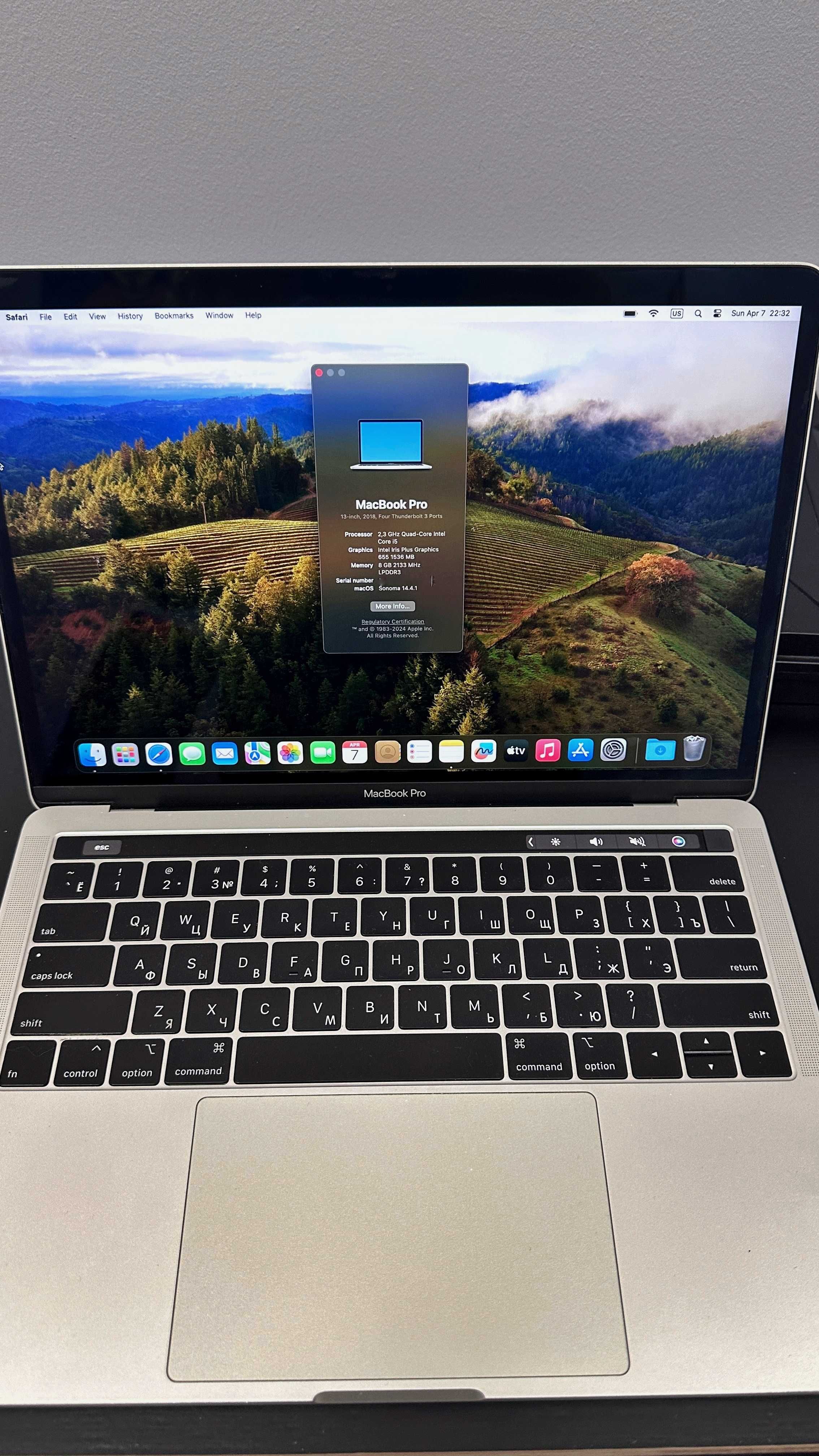 Macbook Pro 2018 8GB/512Gb SSD (A1989)