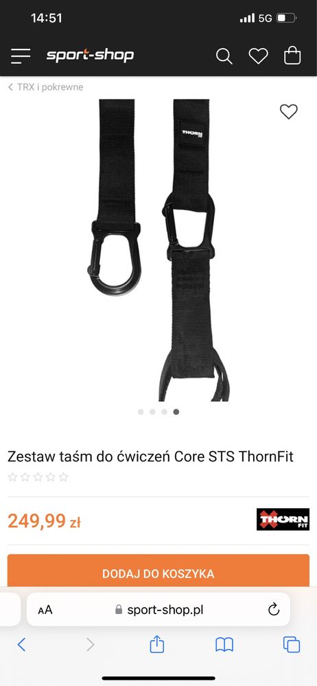 Zestaw taśm do ćwiczeń band Core STS ThornFit TRX