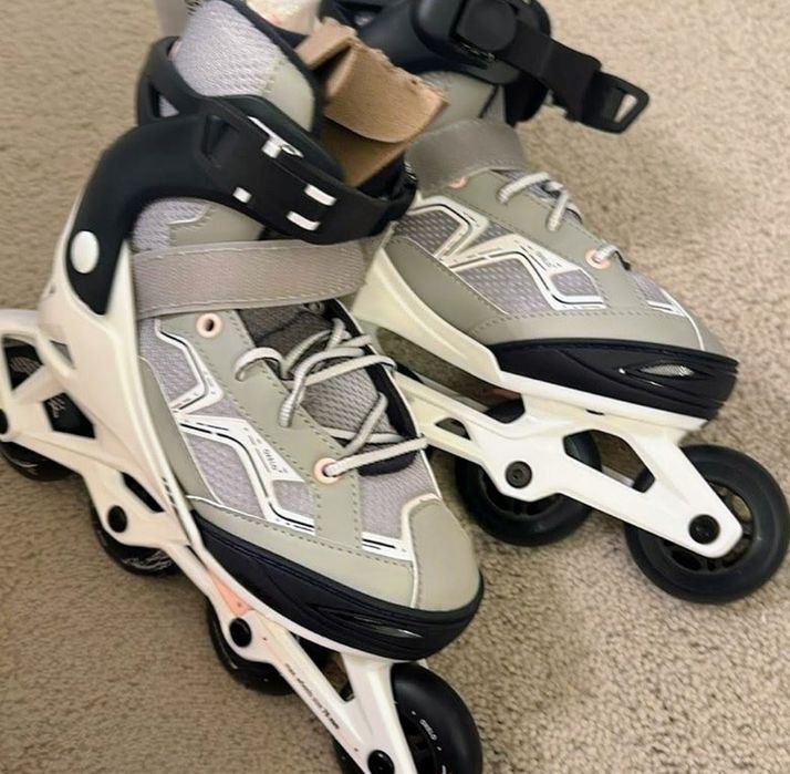 OXELO - Patins Fit 3 Jr Cinza Pérola