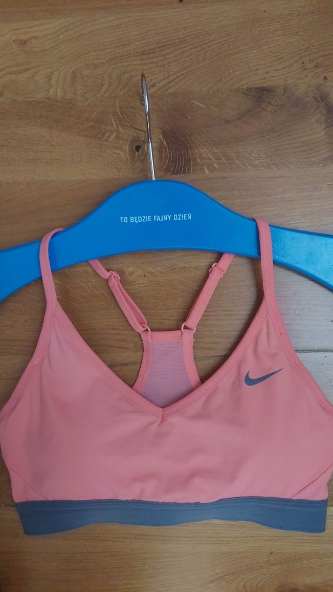 Nike top/biustonosz sport & fit pastel orange ideał r S/36