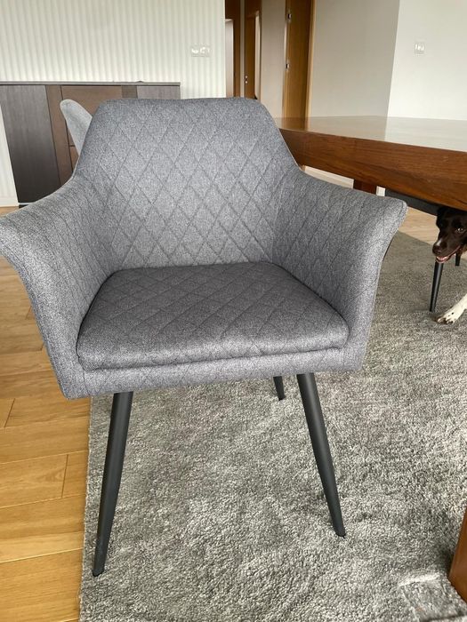 Krzesła tapicerowane do salonu szare 4szt. 4szt.