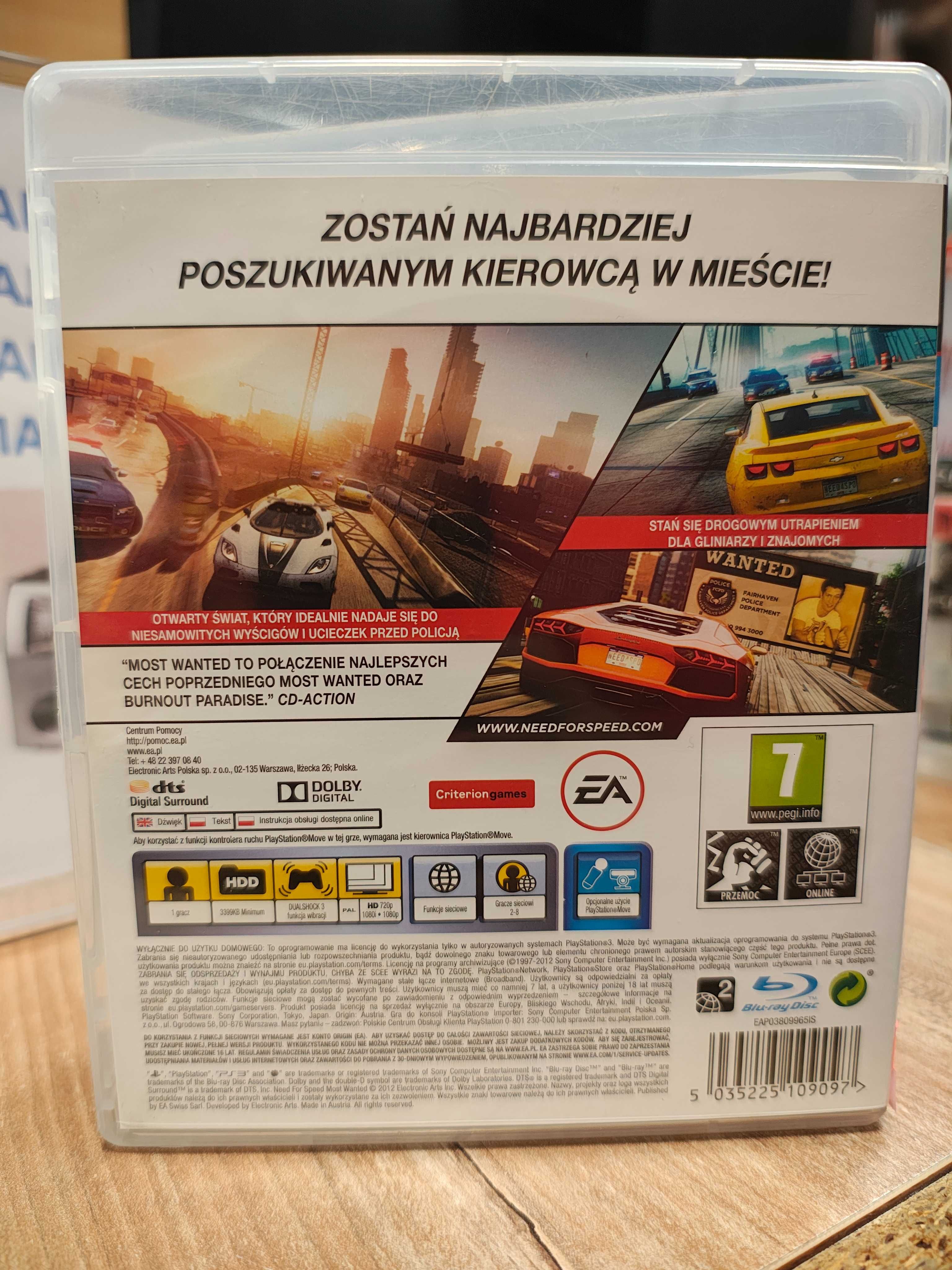 Need for Speed: Most Wanted PS3, Sklep Wysyłka Wymiana