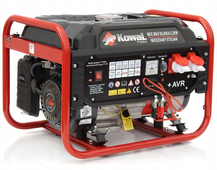 Profesjonalny Agregat Prądotwórczy 5,2kw Generator Avr+ Miedź Stojan K