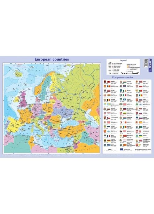 Podkładka na biurko Europa Demart laminowana ,374x556 mm