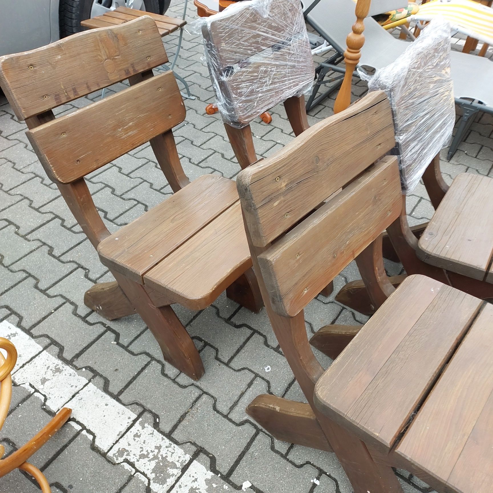 Krzesła fotele ogrodowe drewniane 4szt masywne