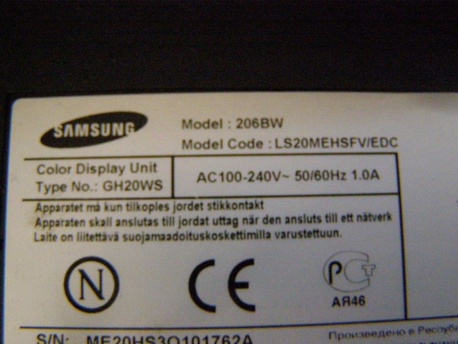 Samsung 206BW---разборка
