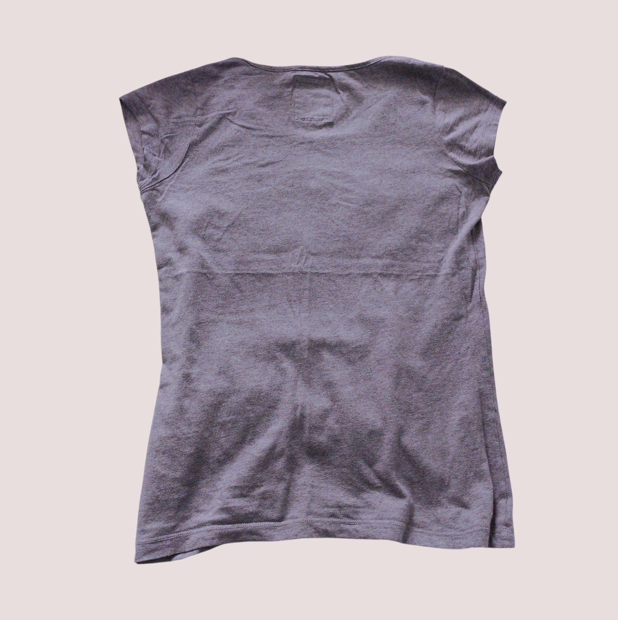 koszulka 100% bawełna t-shirt damski siwy szary z napisem rozmiar L