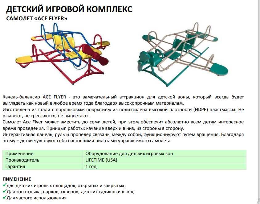 Гойдалка Літак для дітей від 1 року