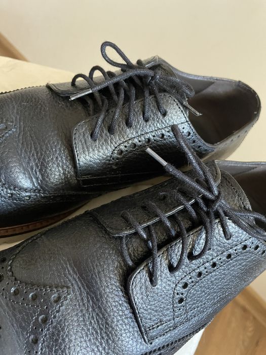 Czarne skórzane klasyczne butt Massimo Dutti 45 + woreczek