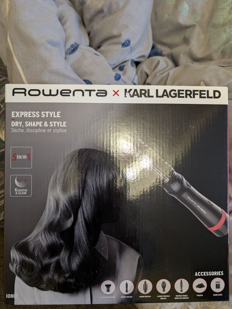 Фен-щітка Rowenta KARL LAGERFELD Express Style CF635LF0