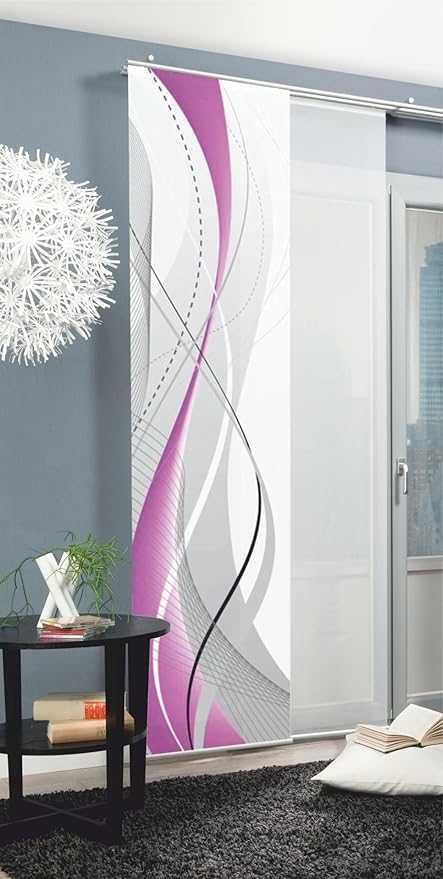 Home Fashion Carlisle Zasłona, Poliester, Fioletowy, 245 x 60 cm