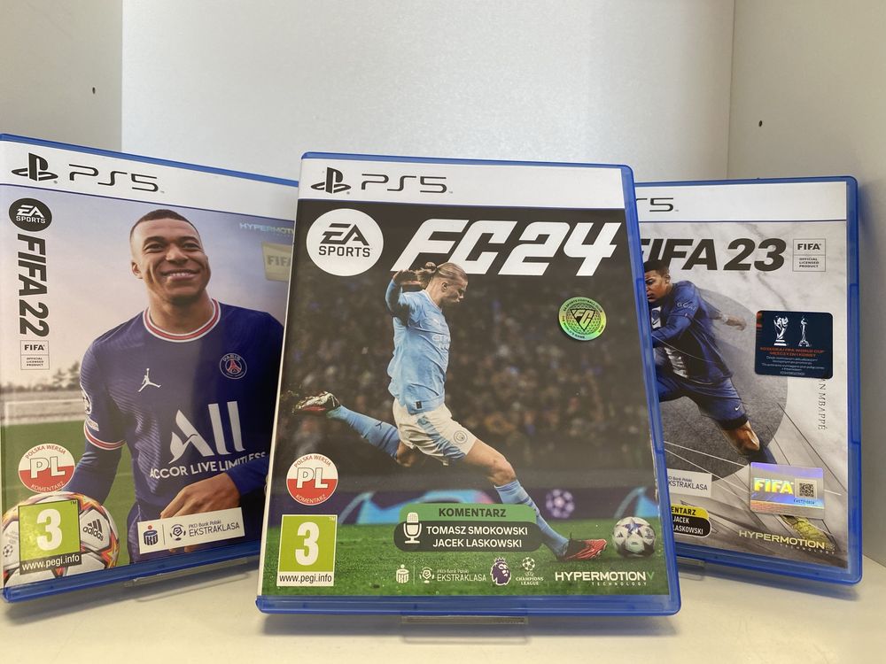 Zestaw Gier Ps5: Fifa 22, 23, FC 24. Polska wersja językowa