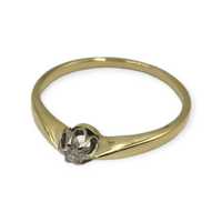 Złoty pierścionek z brylantem pr.585 14k - PLUS Lombard