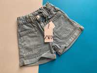 Джинсовые шорты Zara paperbag 9 лет, 134 см для девочки