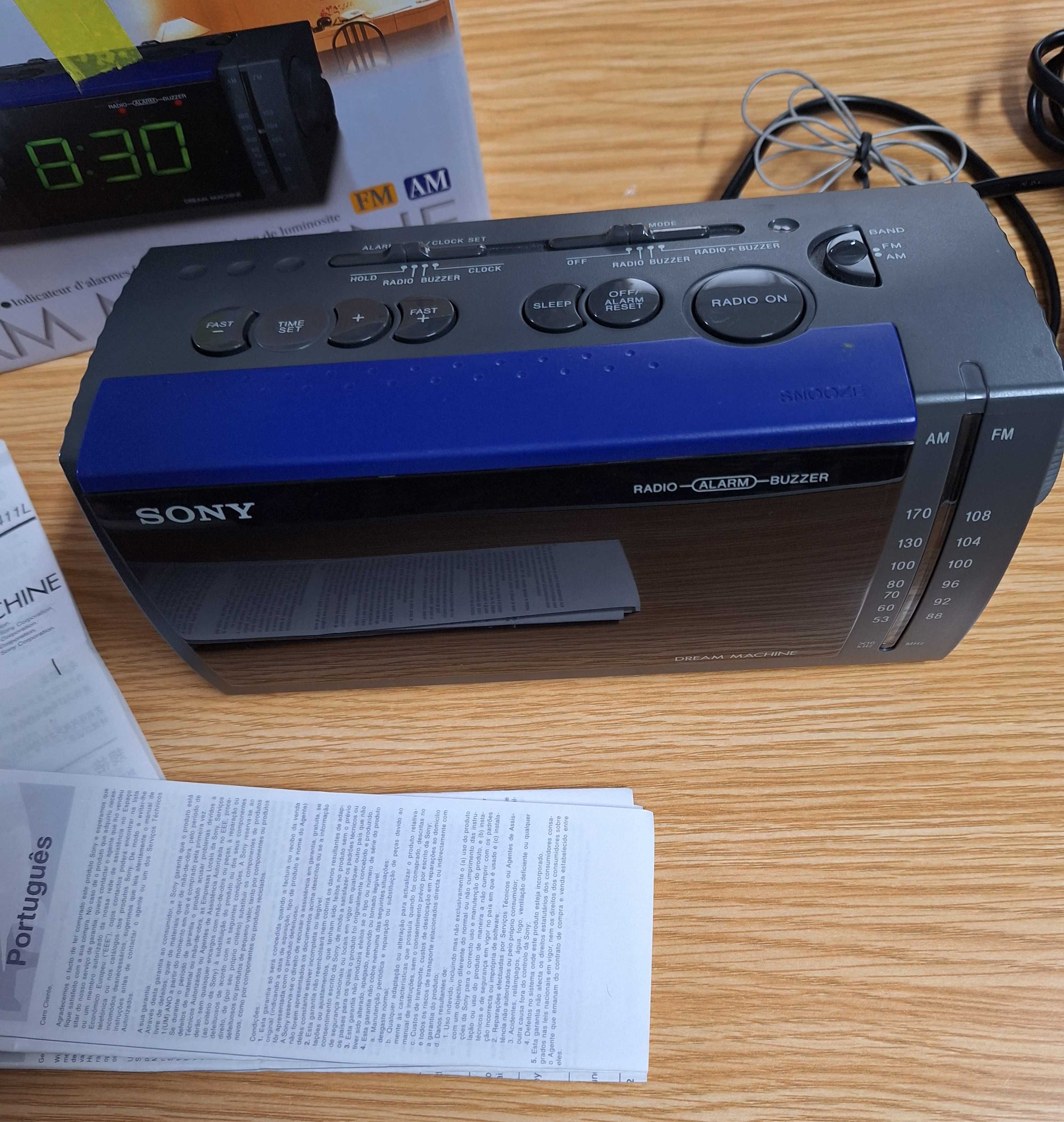 Rádio despertador Sony Dream Machine ICF-C411 - Novo na caixa