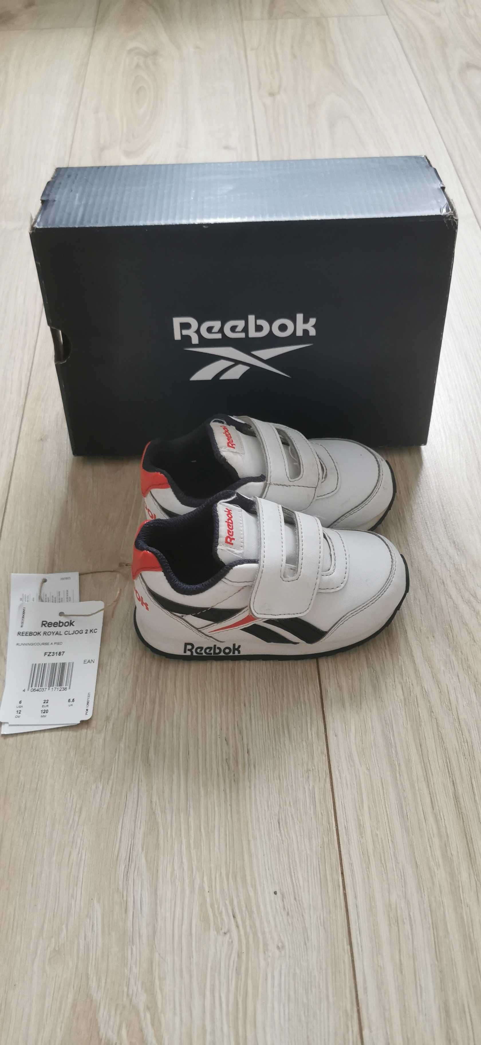 Białe adidasy buty na rzepy dla chłopca, Reebok, rozmiar 22, wygodne