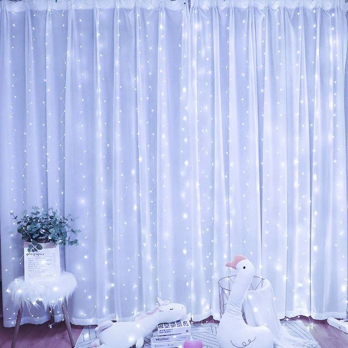 Біла гірлянда на штору від USB 3*2 м, Гірлянда-Штора з пультом