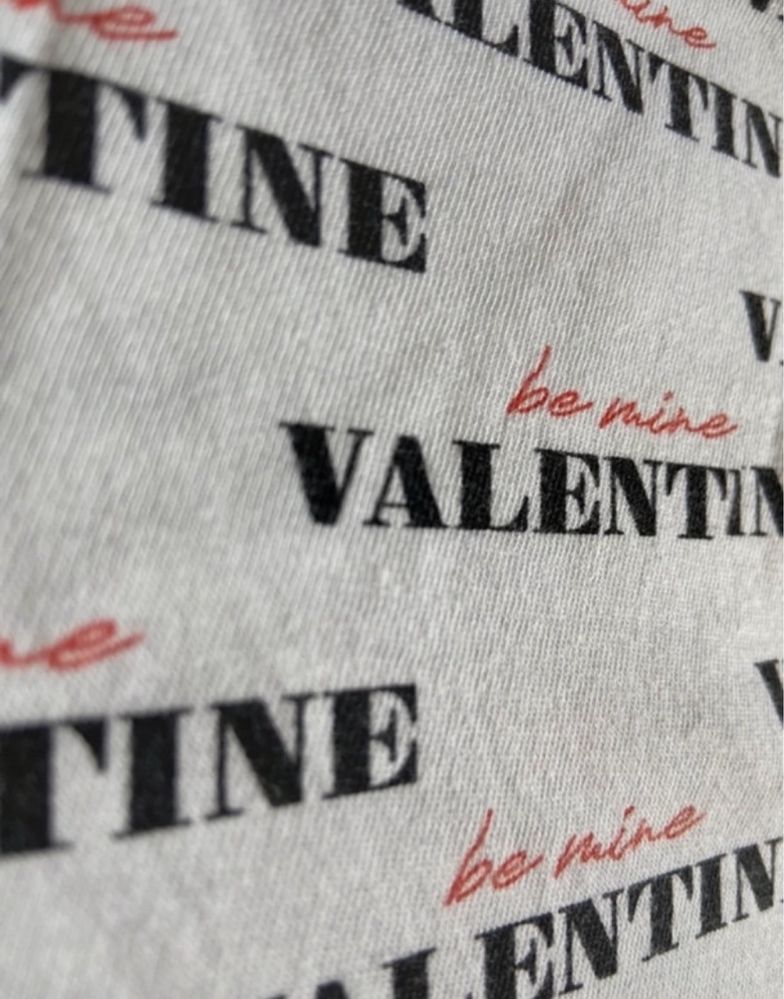 koszulka t-shirt bluzka cropp z nadrukiem be mine valentine
