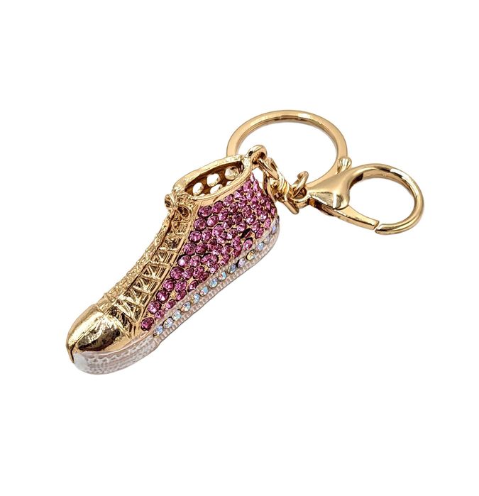 Brelok bucik róż cyrkonie do kluczy torebki plecaka