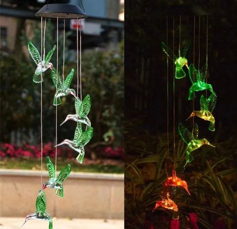Ptaki zmieniające kolory solar dekoracja
