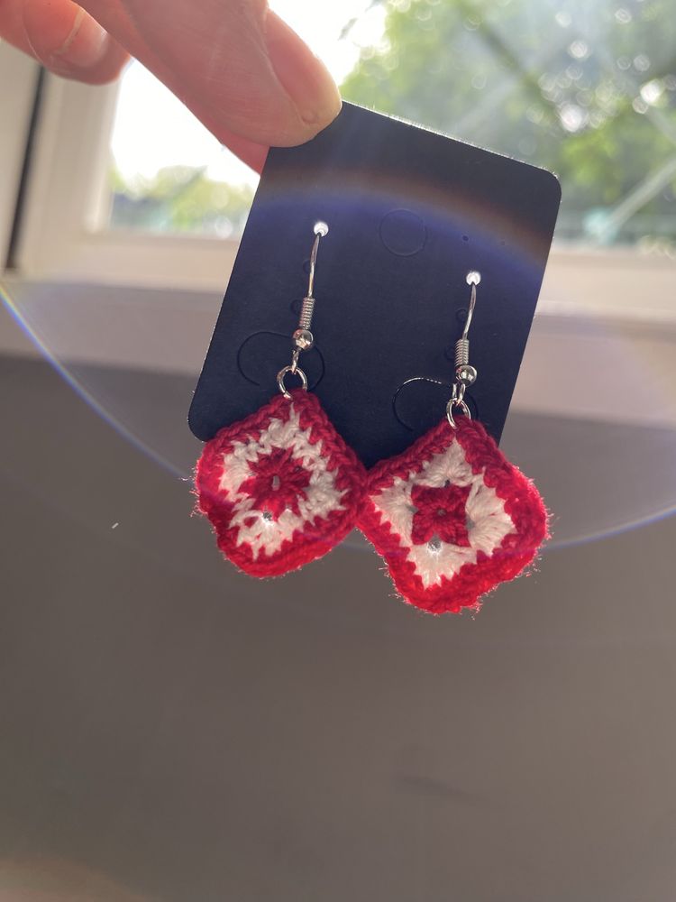 aros de crochê feitos à mão